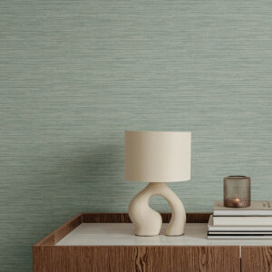Sheehan Sea Green Faux Grasscloth Wallpaper