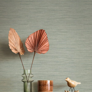 Sheehan Sea Green Faux Grasscloth Wallpaper