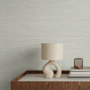 Sheehan Silver Faux Grasscloth Wallpaper