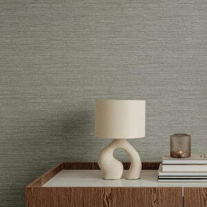 Sheehan Grey Faux Grasscloth Wallpaper