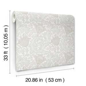 Anemone Dove Floral Trail Wallpaper