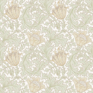 0091914 anemone light green floral trail wallpaper