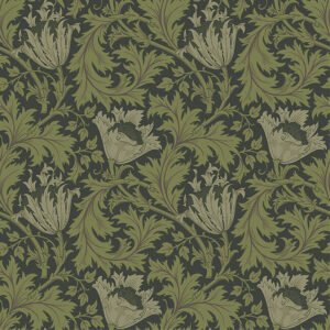 0091926 anemone dark green floral trail wallpaper
