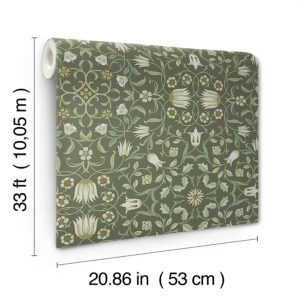 No 1 Holland Park Green Floral Wallpaper