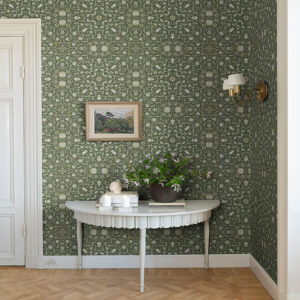 No 1 Holland Park Green Floral Wallpaper