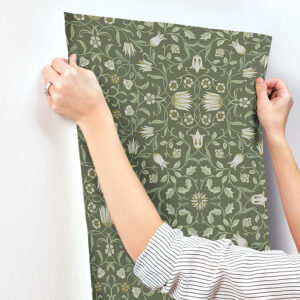 No 1 Holland Park Green Floral Wallpaper