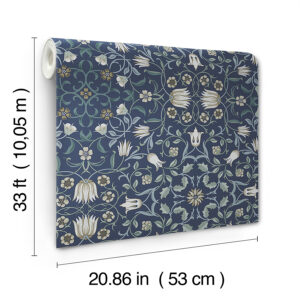 No 1 Holland Park Blue Floral Wallpaper