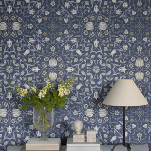 No 1 Holland Park Blue Floral Wallpaper
