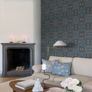No 1 Holland Park Dark Blue Floral Wallpaper