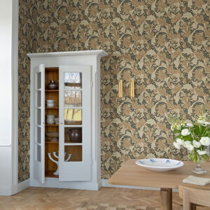 Granville Apricot Leafy Vine Wallpaper