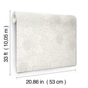 Vine White Woodland Fruits Wallpaper