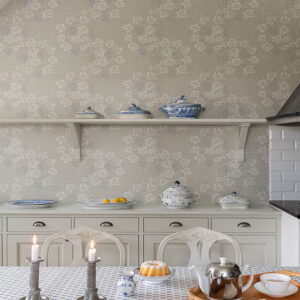 Vine Light Grey Woodland Fruits Wallpaper