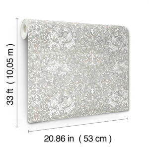 African Marigold White Floral Wallpaper