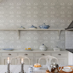 African Marigold White Floral Wallpaper