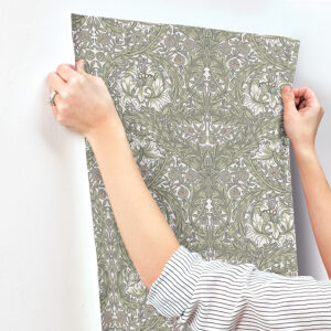 African Marigold Green Floral Wallpaper