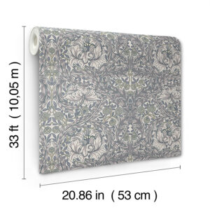 African Marigold Grey Floral Wallpaper