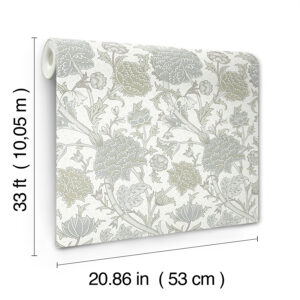 Cray Light Green Floral Trail Wallpaper