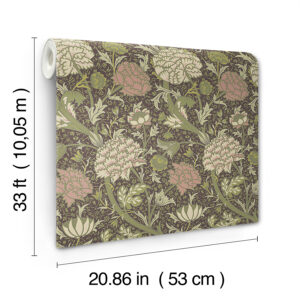 Cray Plum Floral Trail Wallpaper