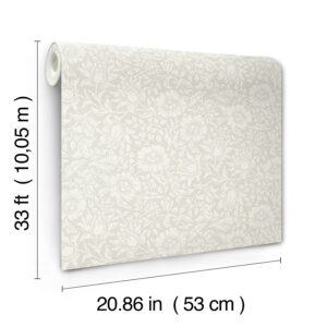 Mallow Dove Floral Vine Wallpaper