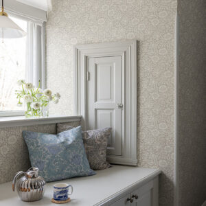 Mallow Grey Floral Vine Wallpaper