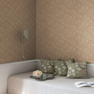 Mallow Rose Floral Vine Wallpaper