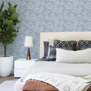 Encircle Indigo Geometric Wallpaper