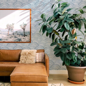 Encircle Indigo Geometric Wallpaper