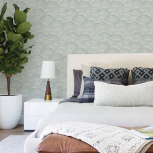 Encircle Sea Green Geometric Wallpaper