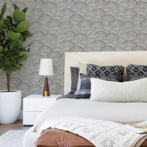 Encircle Black Geometric Wallpaper