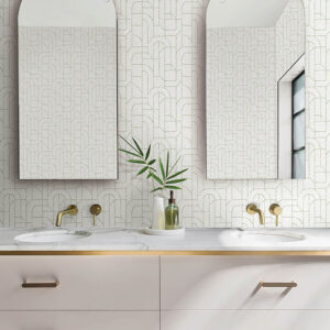 Integrity Light Green Arched Outlines Wallpaper