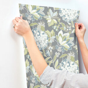 Valdivian Aqua Floral Wallpaper