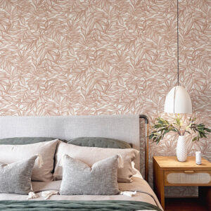 Rhythmic Coral Leaf Wallpaper