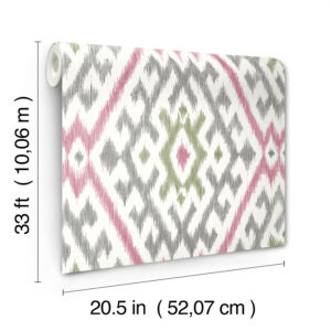 Solola Fuchsia Ikat Wallpaper