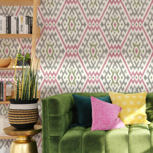 Solola Fuchsia Ikat Wallpaper