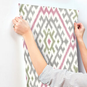 Solola Fuchsia Ikat Wallpaper