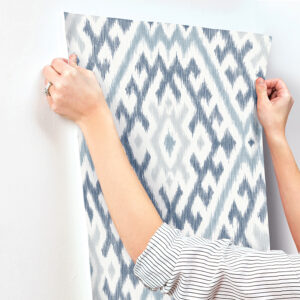 Solola Blue Ikat Wallpaper