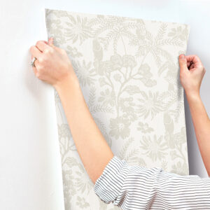 Jacaranda Taupe Tropical Trail Wallpaper