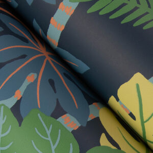 Caspian Navy Jungle Prowl Wallpaper