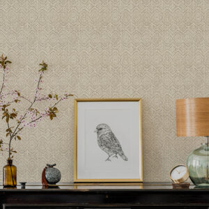 Gallivant Neutral Woven Geometric Wallpaper