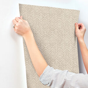 Gallivant Neutral Woven Geometric Wallpaper