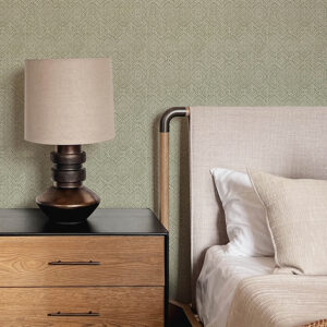Gallivant Sage Woven Geometric Wallpaper