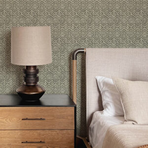Gallivant Black Woven Geometric Wallpaper