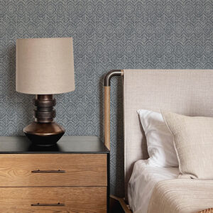 Gallivant Indigo Woven Geometric Wallpaper