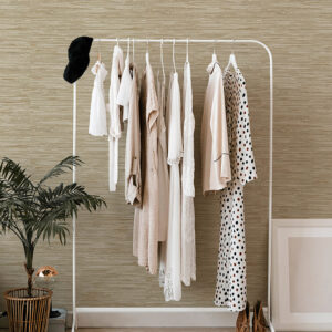 Exhale Light Brown Woven Faux Grasscloth Wallpaper