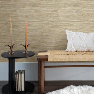 Exhale Light Brown Woven Faux Grasscloth Wallpaper