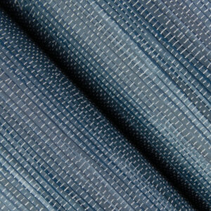 Exhale Indigo Woven Faux Grasscloth Wallpaper