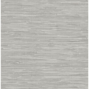 0093568 exhale light grey woven faux grasscloth wallpaper