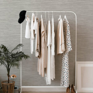 Exhale Light Grey Woven Faux Grasscloth Wallpaper